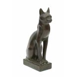 European school 20th centuryA bronze sculpture, a sitting cat, 'Bastet'.height 38 cm.- - -29.00 %