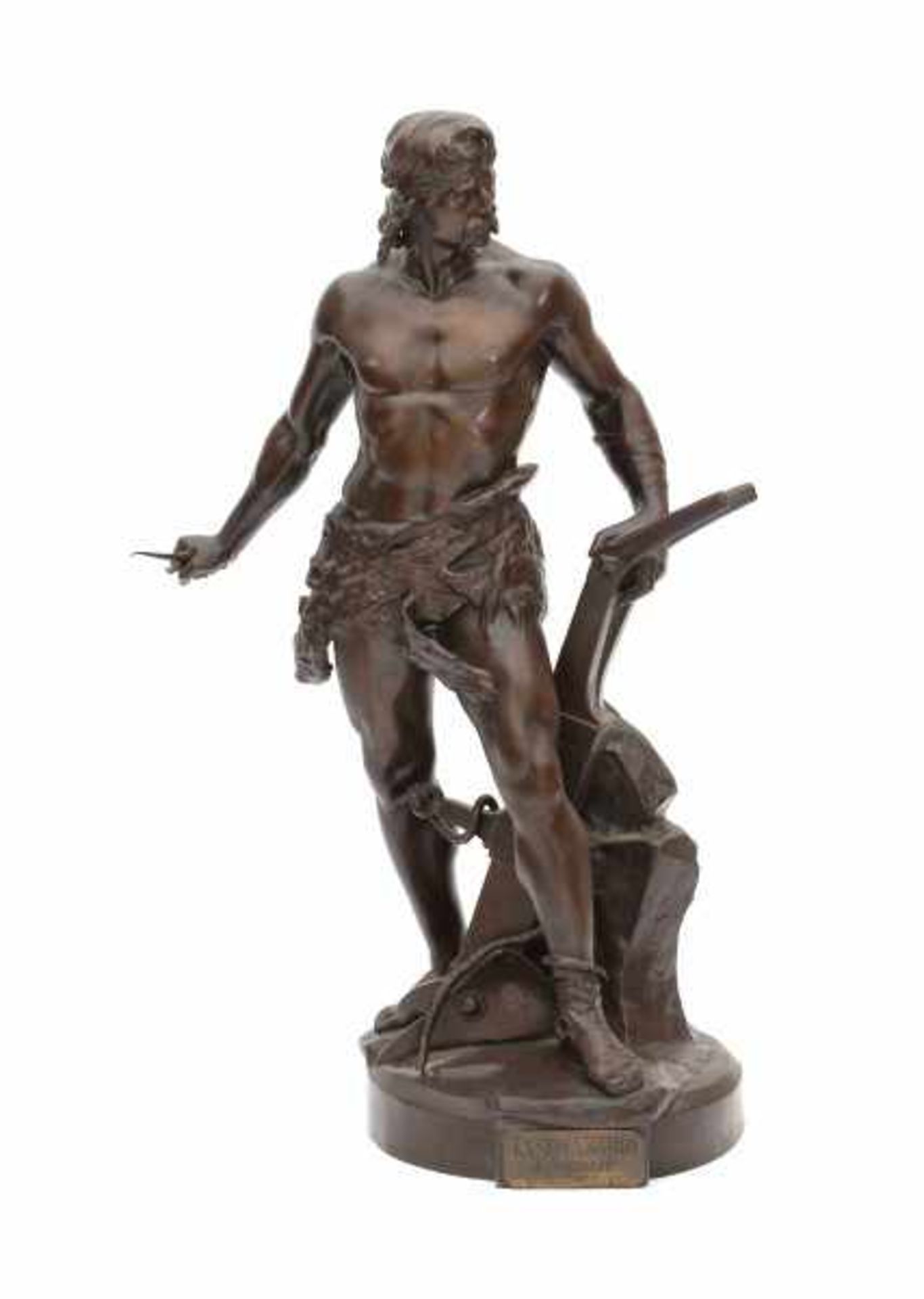 Emile André Boisseau (1842-1923)A bronze sculpture, 'Ense et Aratro'. Signed on the base and with
