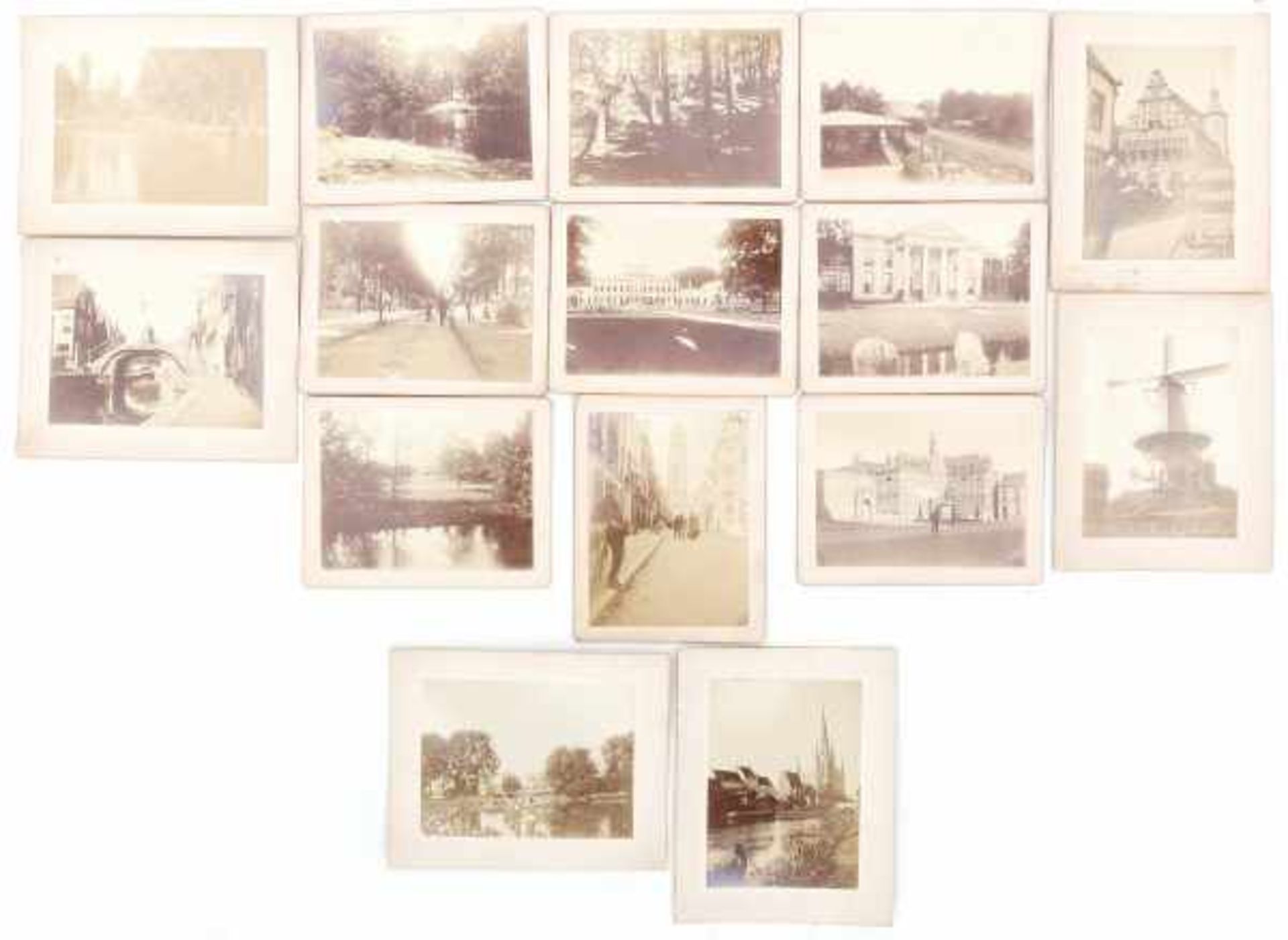 Fifteen mounted photographs of various cities i.a. Utrecht (Dom), Woerden en Maartensdijk. Some with - Bild 2 aus 2