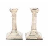 A pair of English silver candlesticks. Hallmarked Birmingham. Maker's mark Alexander Clark & Co.