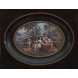 An oval miniature, 'Mercury and Herse'. 19th century7,5 x 11 cm.- - -29.00 % buyer's premium on
