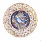 A maiolica charger 'Condottiere', decorated with the portrait of a military commander. 19th