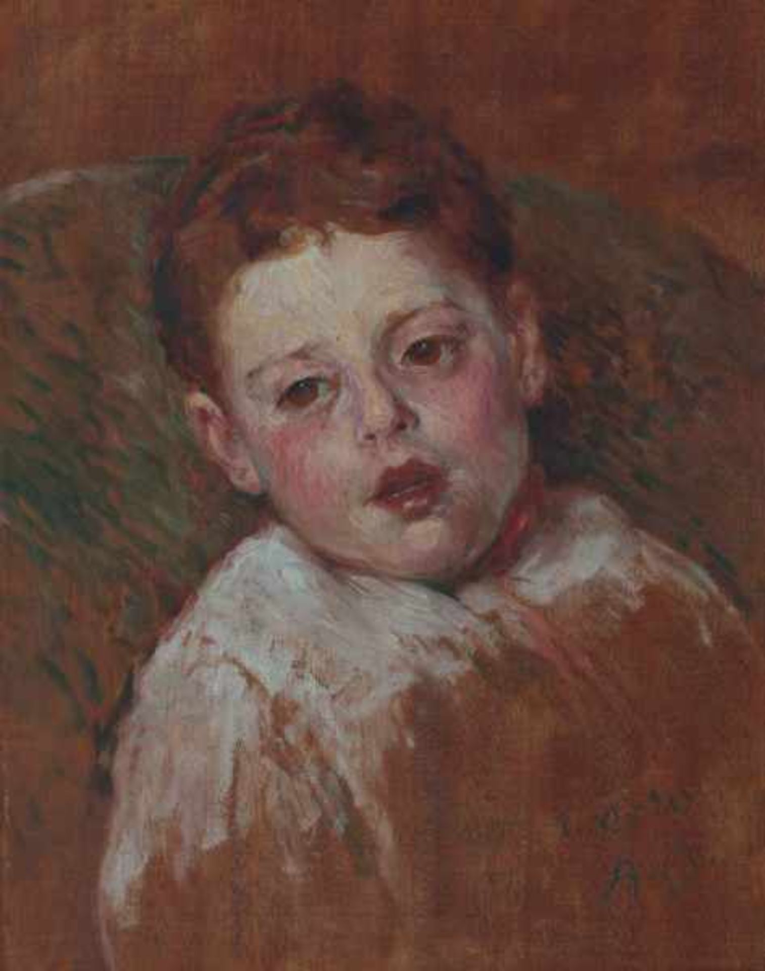 French school 20th centuryPortrait of a boy. Signed with monogram A.O. and dated I.VI.10 lower