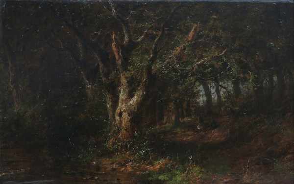 In the manner of Barend Cornelis Koekkoek (1803-1862)In the forest. Signed A. Schelfhout lower - Image 2 of 4