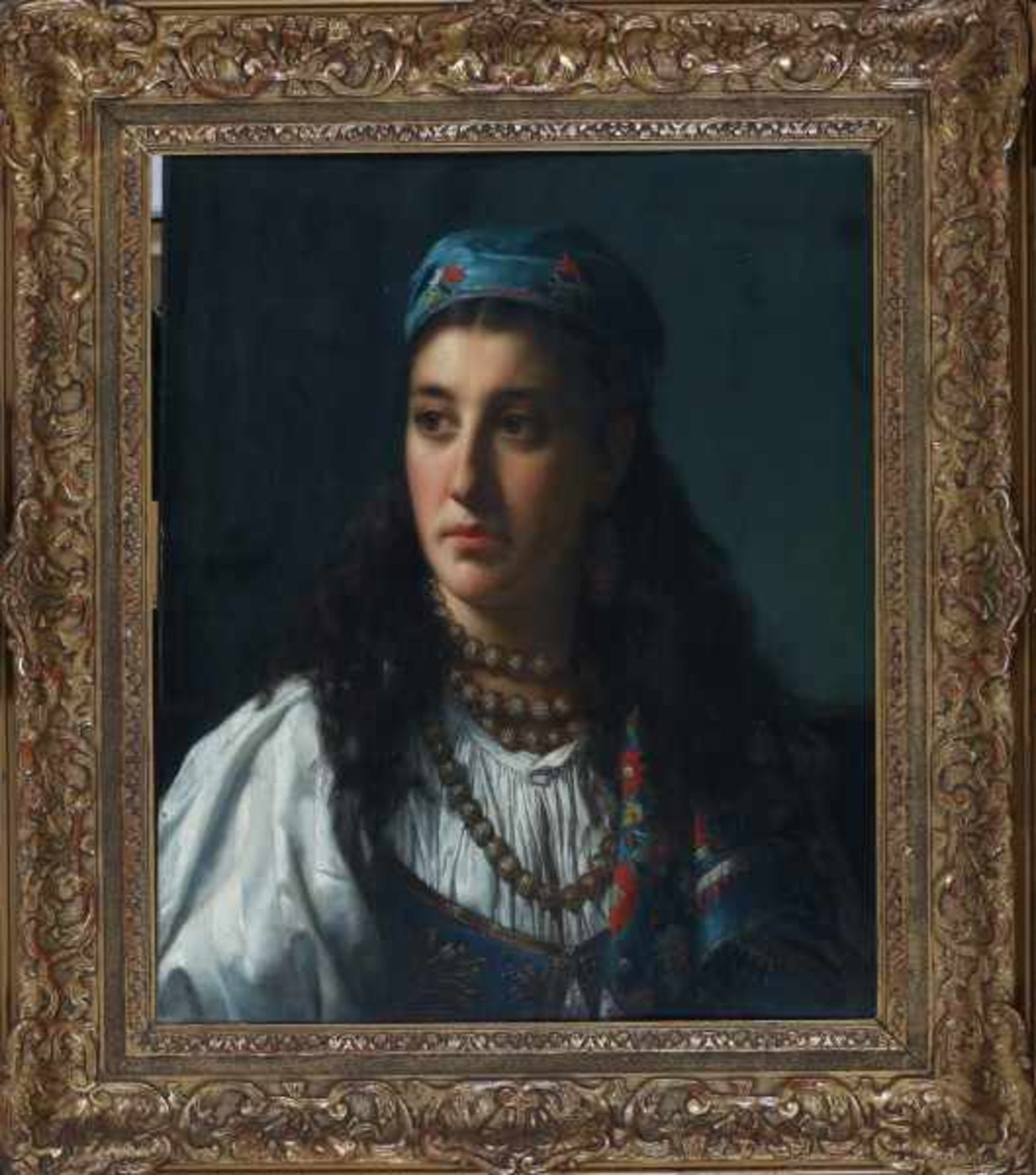 Jan Portrielje (1829-1908)Mediterranean beauty. Signed 'Portrielje Anvers' upper left. Wax seal on - Bild 3 aus 4