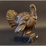 Bronze sculpture on stone base, Turkey (after F. Pompon), h. 32 cm. 27.00 % buyer's premium on the