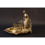 Brass sculpture of a woman with ducks, 20th century, h. 31 cm. 27.00 % buyer's premium on the