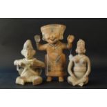 Three copies after Precolumbian sculptures, various sizes (3x) 27.00 % buyer's premium on the