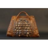 Croco handbag, wear and tear, dim. 39 x 28 cm. 27.00 % buyer's premium on the hammer price, VAT
