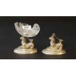 Glass salt cellar on silver foot, below the legal amount, 19th century + Silver foot (glass is