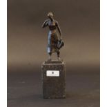 Bronze sculpture on marble base, Woman, h. 12 cm. 27.00 % buyer's premium on the hammer price, VAT