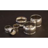 3 Dutch silver napkin rings and small napkin rings, various models, second amount, appr. 130