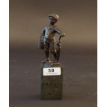 Bronze sculpture on marble base, Boy, h. 9,5 cm. 27.00 % buyer's premium on the hammer price, VAT