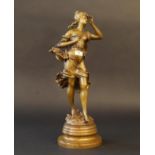 Spelter sculpture after Auguste Moreau, h. 49 cm. 27.00 % buyer's premium on the hammer price, VAT
