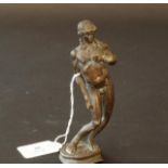 Bronze sculpture, nude youth after the antique, 19th century, badly disformed, h. 13 cm. 27.00 %