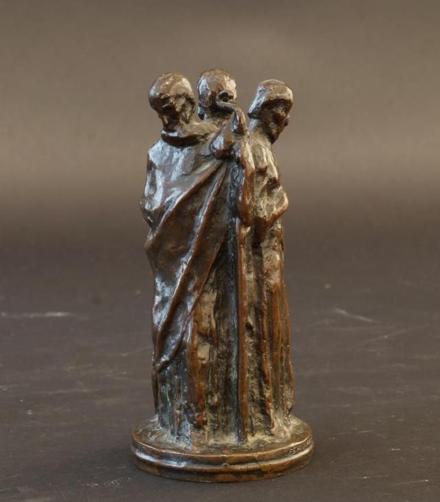 Bronze sculpture, The Church fathers, h. 14 cm. 27.00 % buyer's premium on the hammer price, VAT