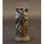 Bronze sculpture, The Church fathers, h. 14 cm. 27.00 % buyer's premium on the hammer price, VAT