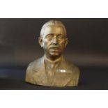 Bronze bust of Marcel van Grunsven, former mayor of Heerlen, signed, h. 42 cm. 27.00 % buyer's