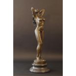 Bronze sculpture on stone base, Nude woman, h. 73 cm. 27.00 % buyer's premium on the hammer price,