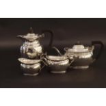 English silver coffee and tea set, 925, some dents, on a Dutch silver tray, first amount, total