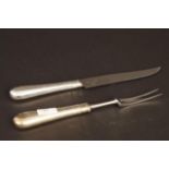 Meat serving set with Dutch silver grips, Van Kempen and Begeer, 1965 (2x) 27.00 % buyer's premium