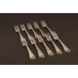 10 Dutch silver breakfast forks, second amount, year letter u = 1879, appr. 362 grams (10x) 27.00 %