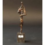 Bronze sculpture on marble base, not signed, h. 21 cm. 27.00 % buyer's premium on the hammer price,