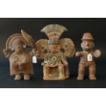 Three copies after Precolumbian sculptures, various sizes (3x) 27.00 % buyer's premium on the