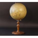 Antique globe on foot with compass, Mang's Neuer Erdglobus, h. 62 cm. 27.00 % buyer's premium on