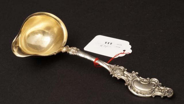 German silver sauce spoon, 800, gilt interior, appr. 100 grams