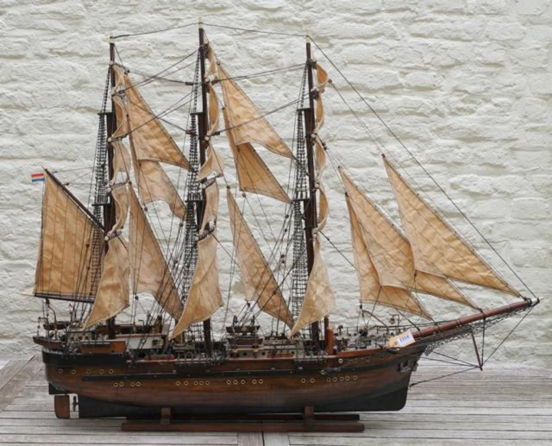 Dutch model ship, dim. 80 x 108 cm.