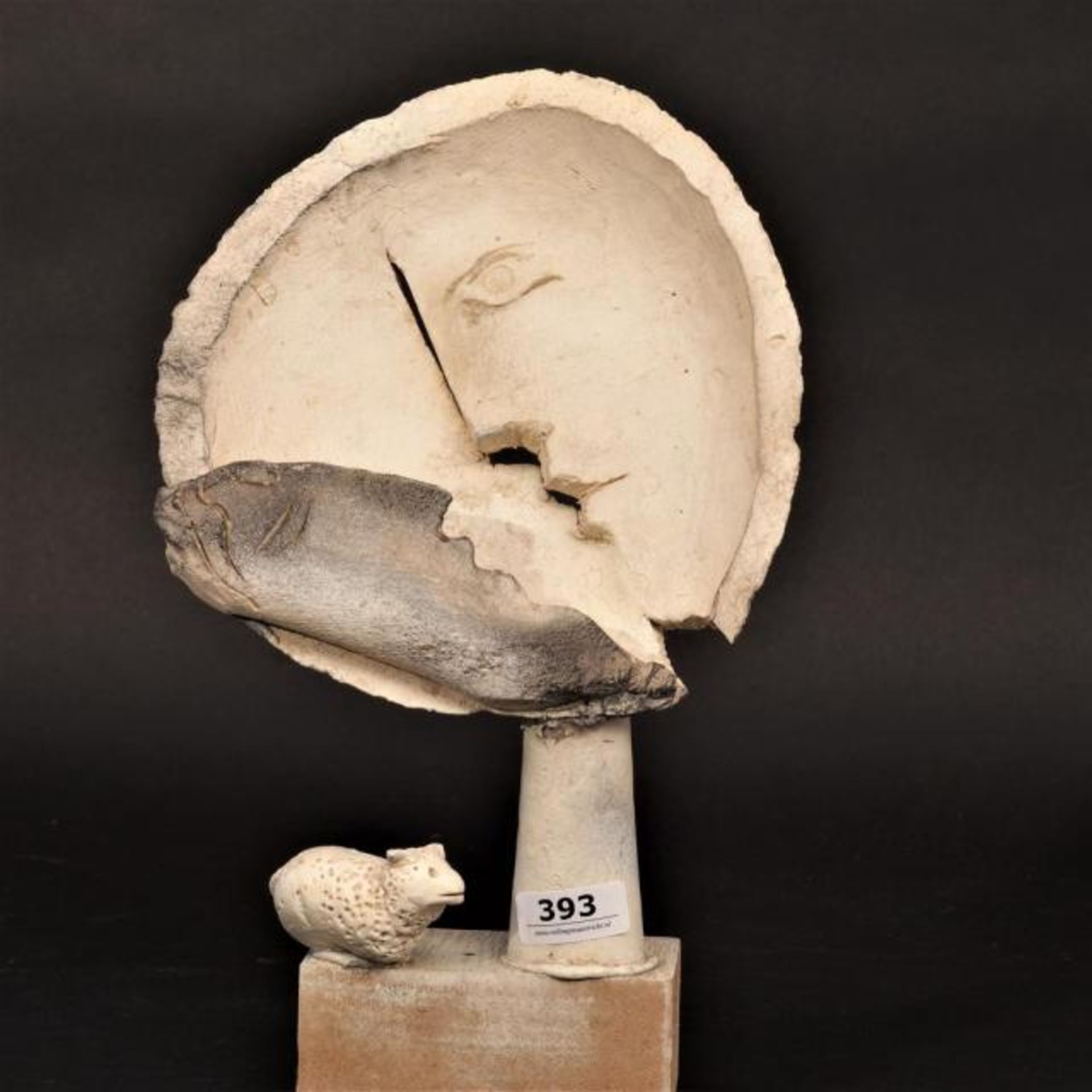 Rob Stultiens (1922-2002), glazed ceramic sculpture, Moon couple, h. 28 cm.