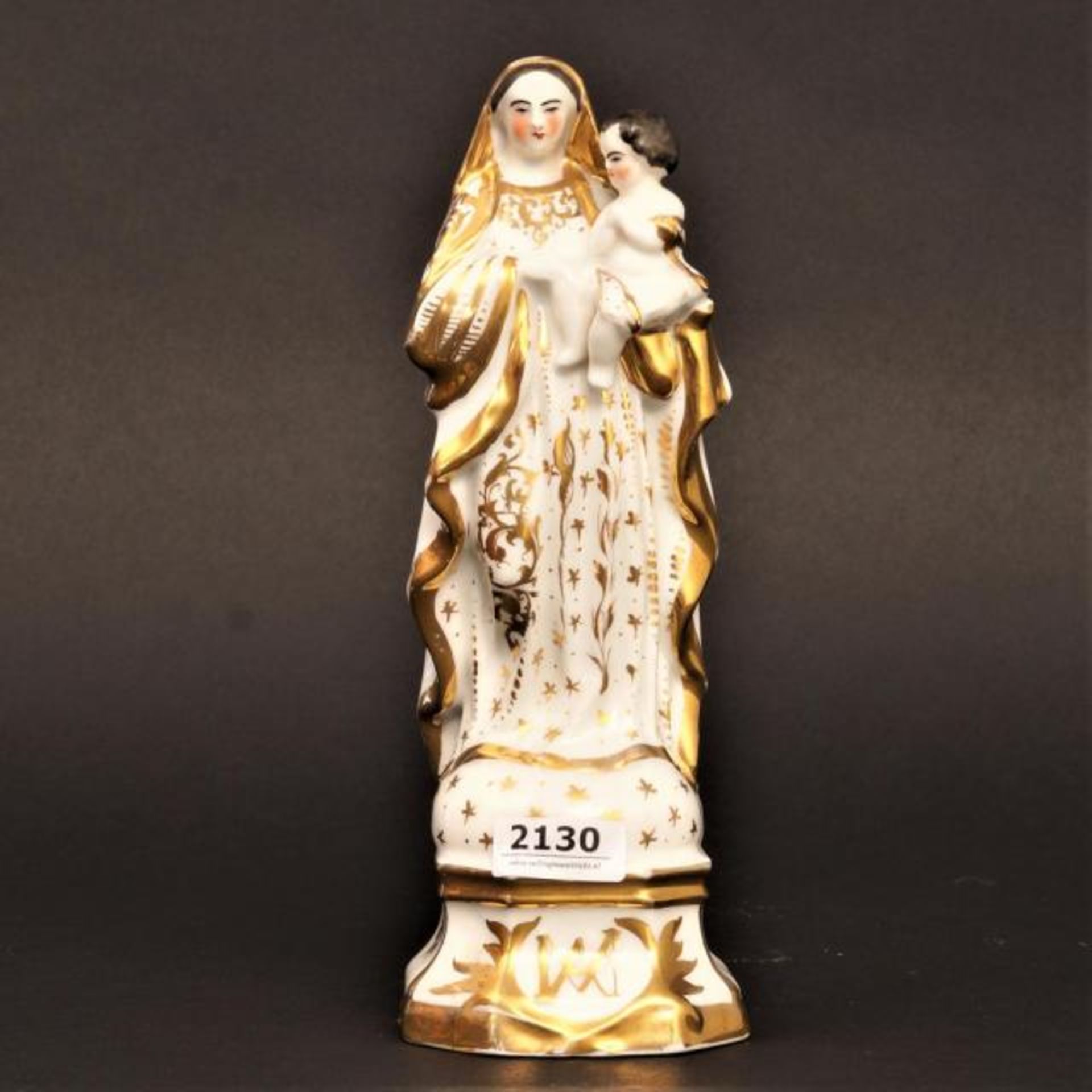 Brussels porcelain Madonna and the Christ child, 19th century, h. 23 cm.