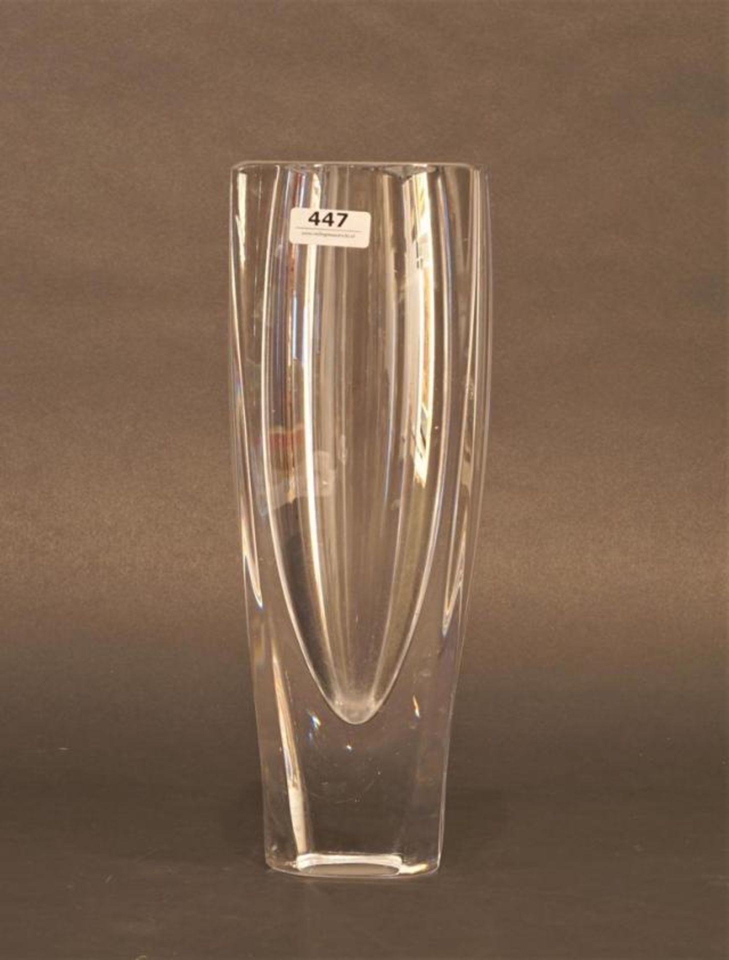 Crystal vase, Val Saint Lambert, h. 29 cm.