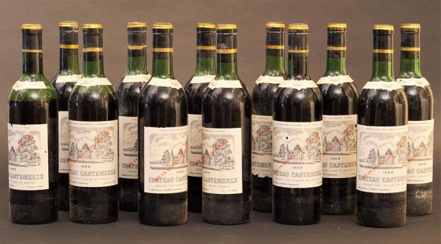 Chateau Cantemerle, Grand Cru Classé, Médoc, 1969, 2 x below shoulder (12x)<b