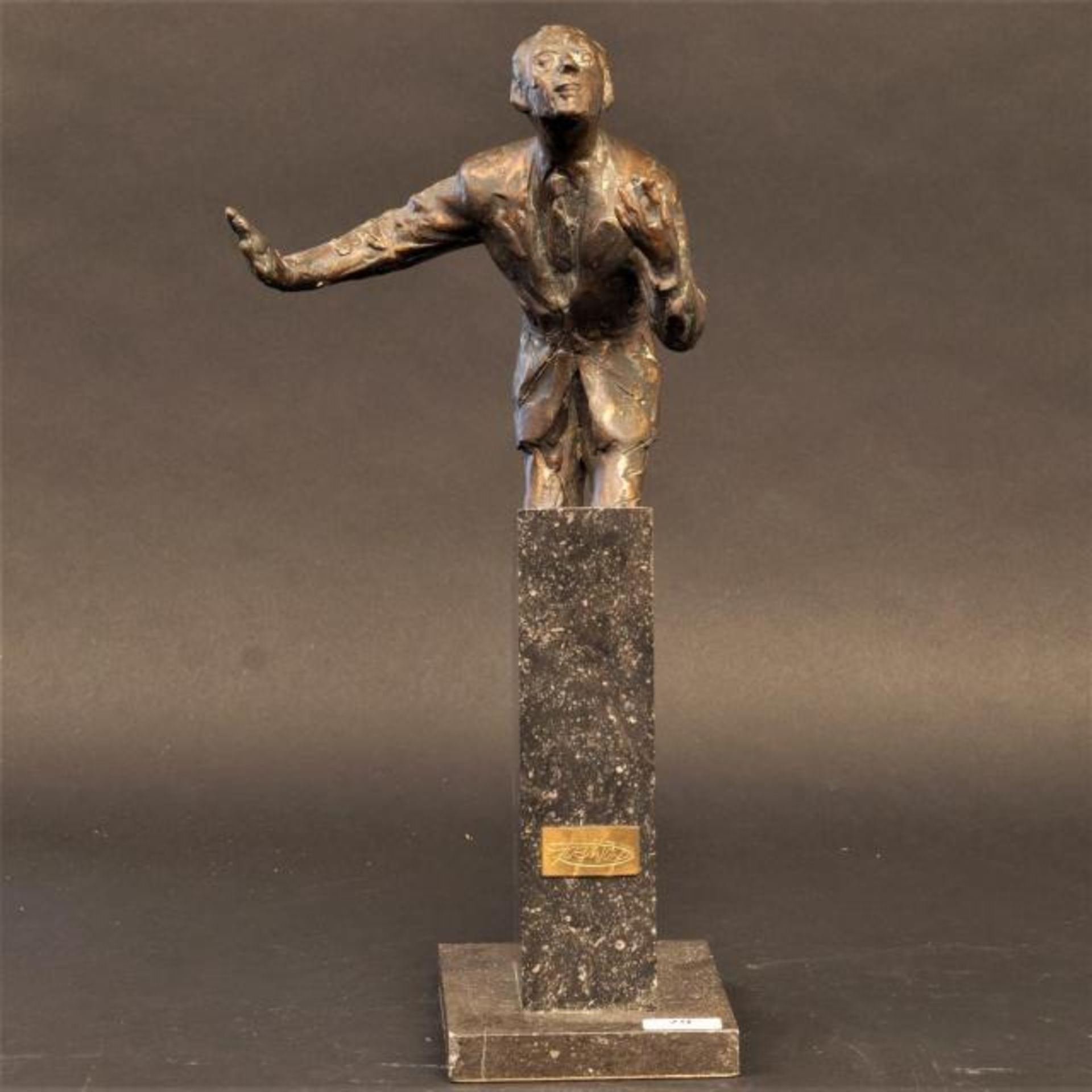 Bronze sculpture on marble base, The director, signed on base, h. 20 cm.