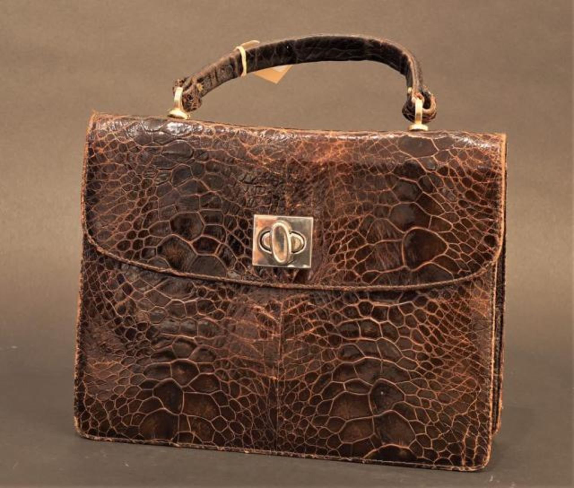 Vintage croco handbag, wear and tear