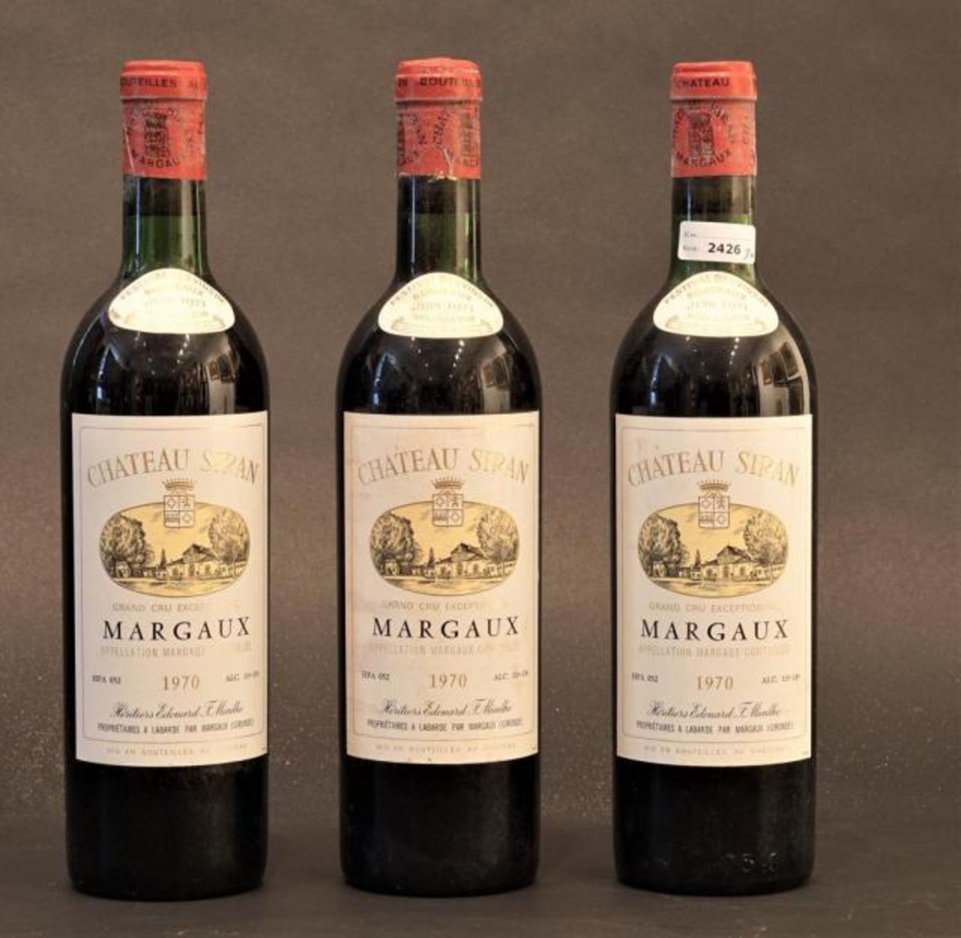 Chateau Siran, Labarde-Margaux, Grand Cru Classé, 1970, top shoulder (3x)<