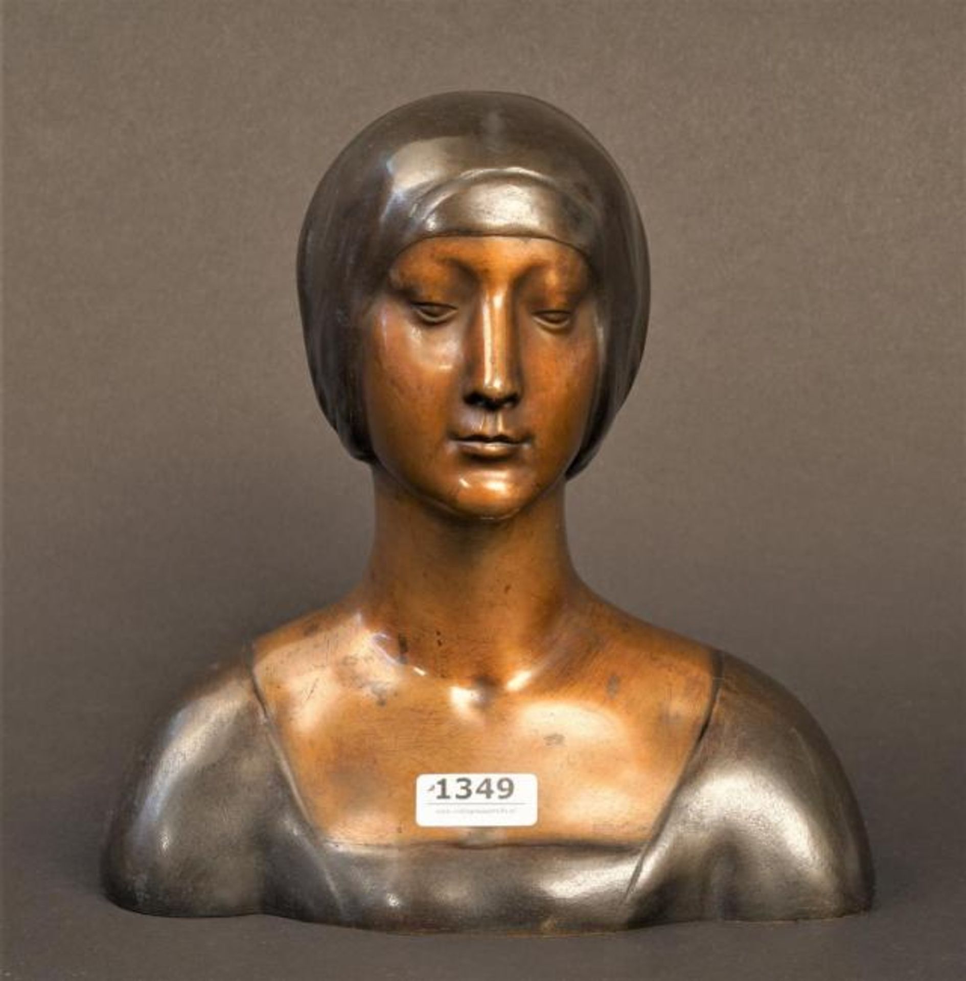 Bronzr sculpture, Bust of a woman, h. 21 cm.