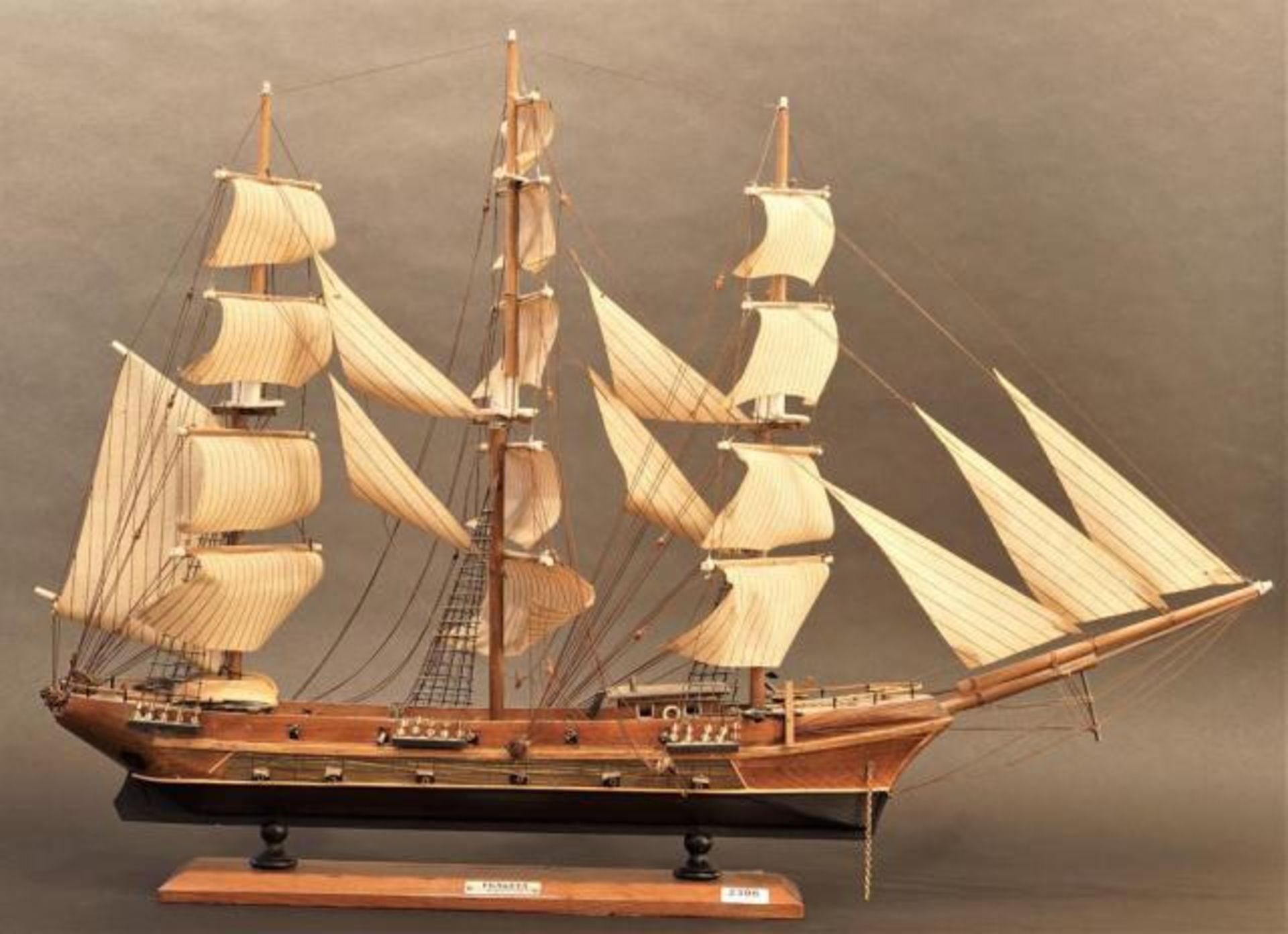 Model sailing boat, dim. 60 x 80 cm.