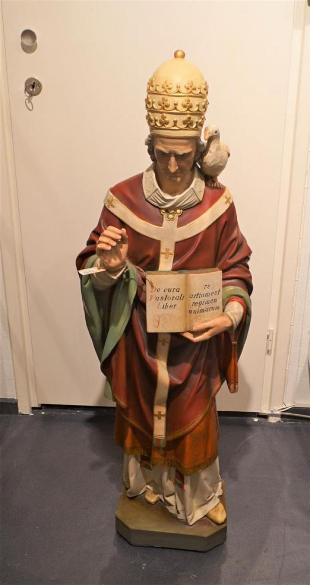 Plaster sculpture of Pope Gregory, h. 114 cm.