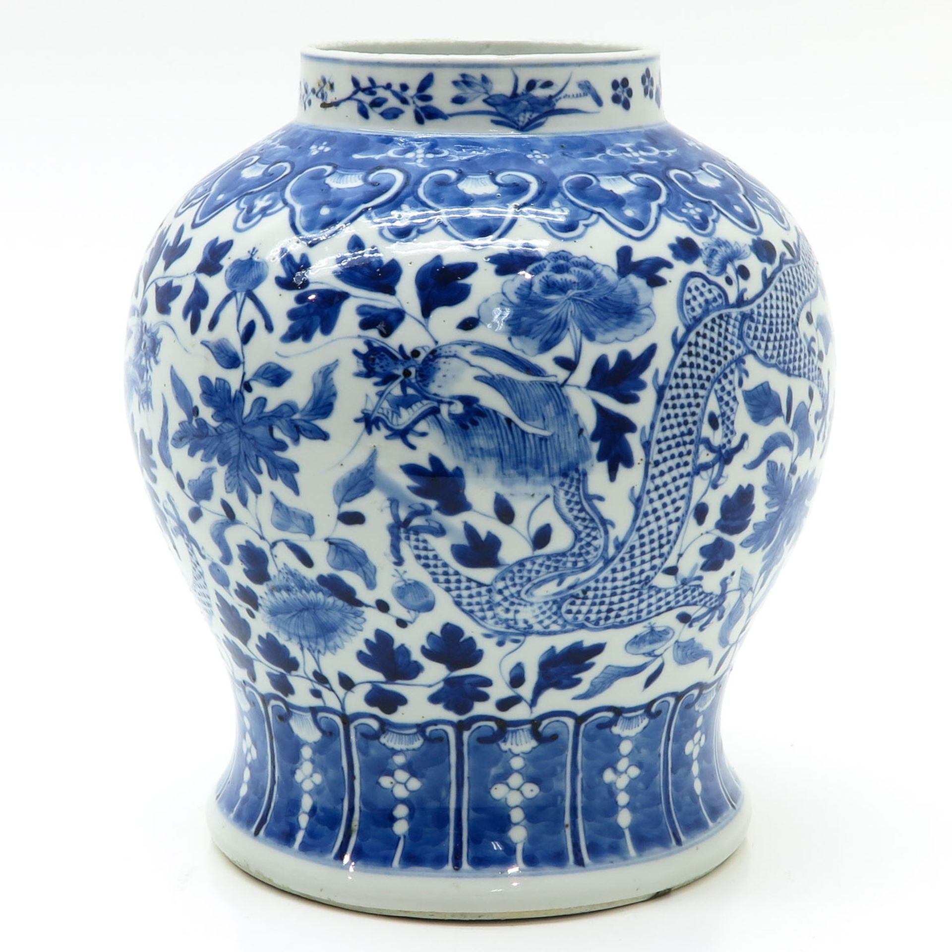 A Blue and White Temple Jar