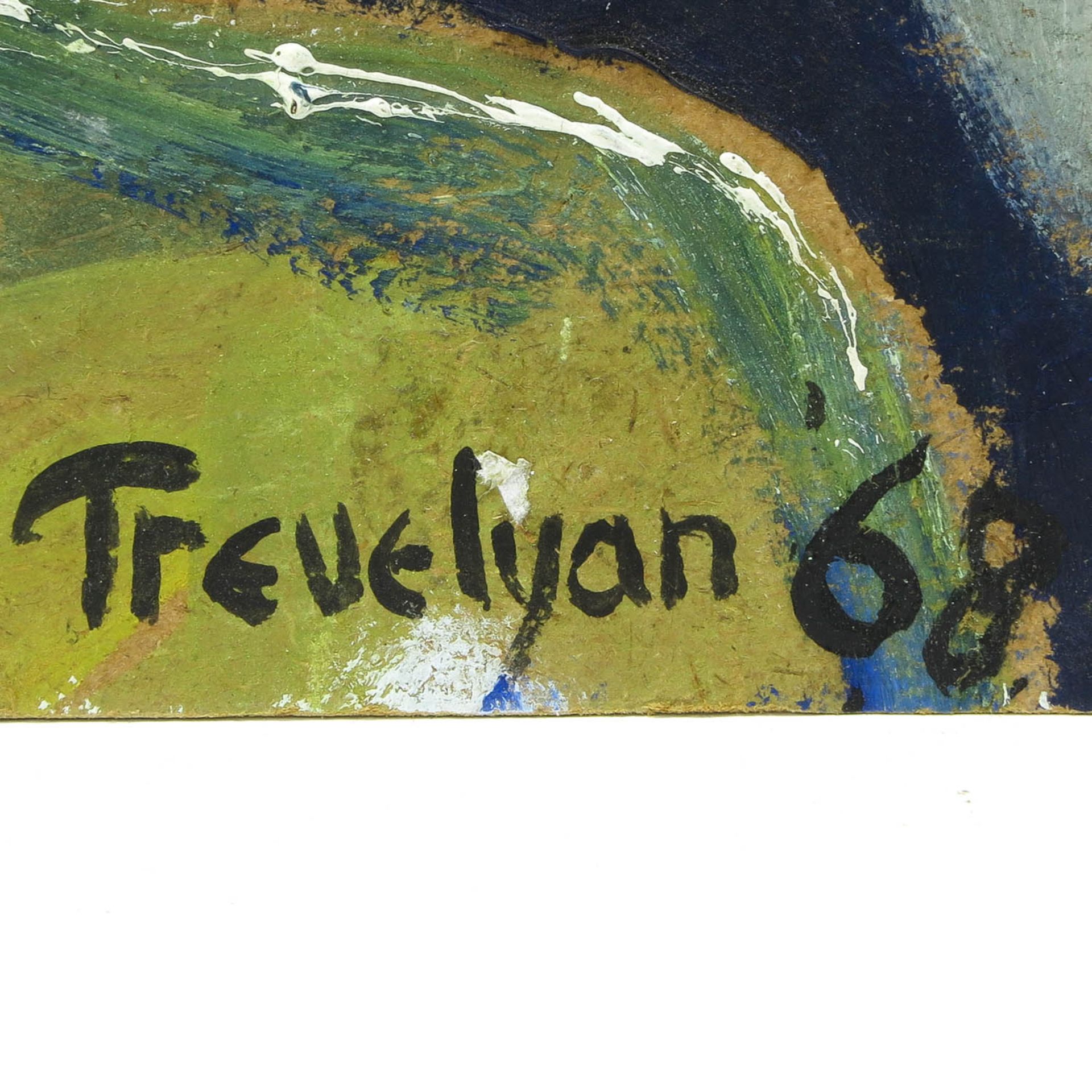 An Oil on Painters Board Signed Trevelyan 68 - Bild 4 aus 5