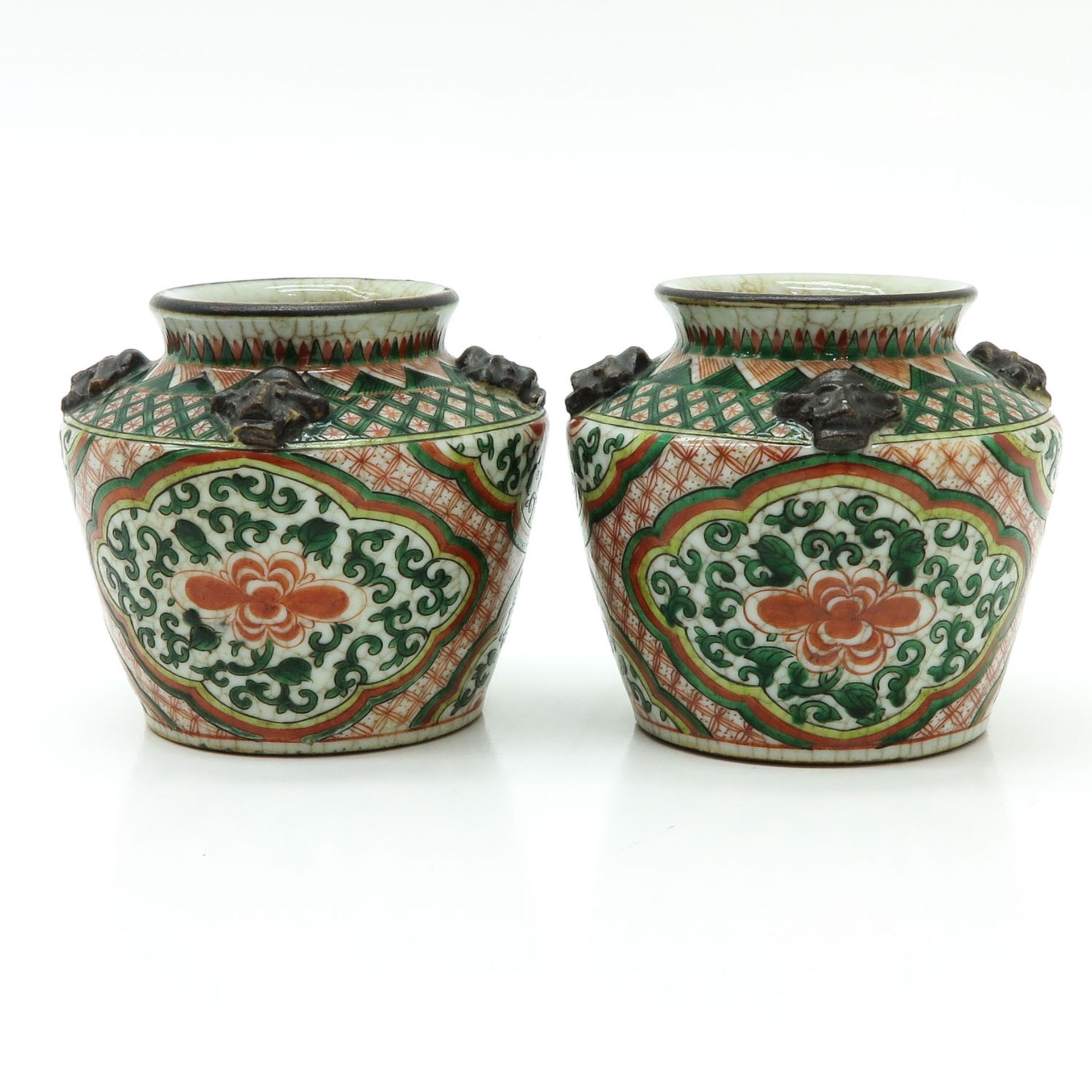 A Pair of Famille Verte Jars