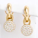 A Pair of 18KG Diamond Drop Earrings