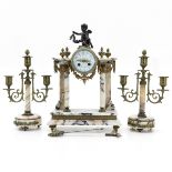 A 19th Century Three Piece Clock Set Signed A. Pierart