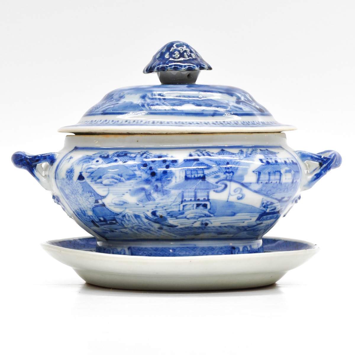 A Blue and White Decor Tureen and Tray - Image 3 of 8