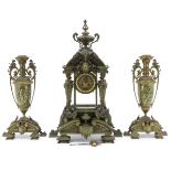 A Signed 19th Century Three Piece Clock Set