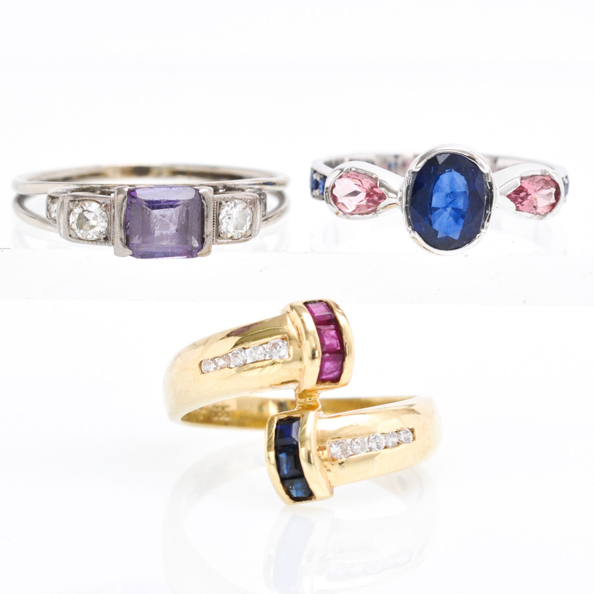 Three Ladies Diamond and Gemstone Rings