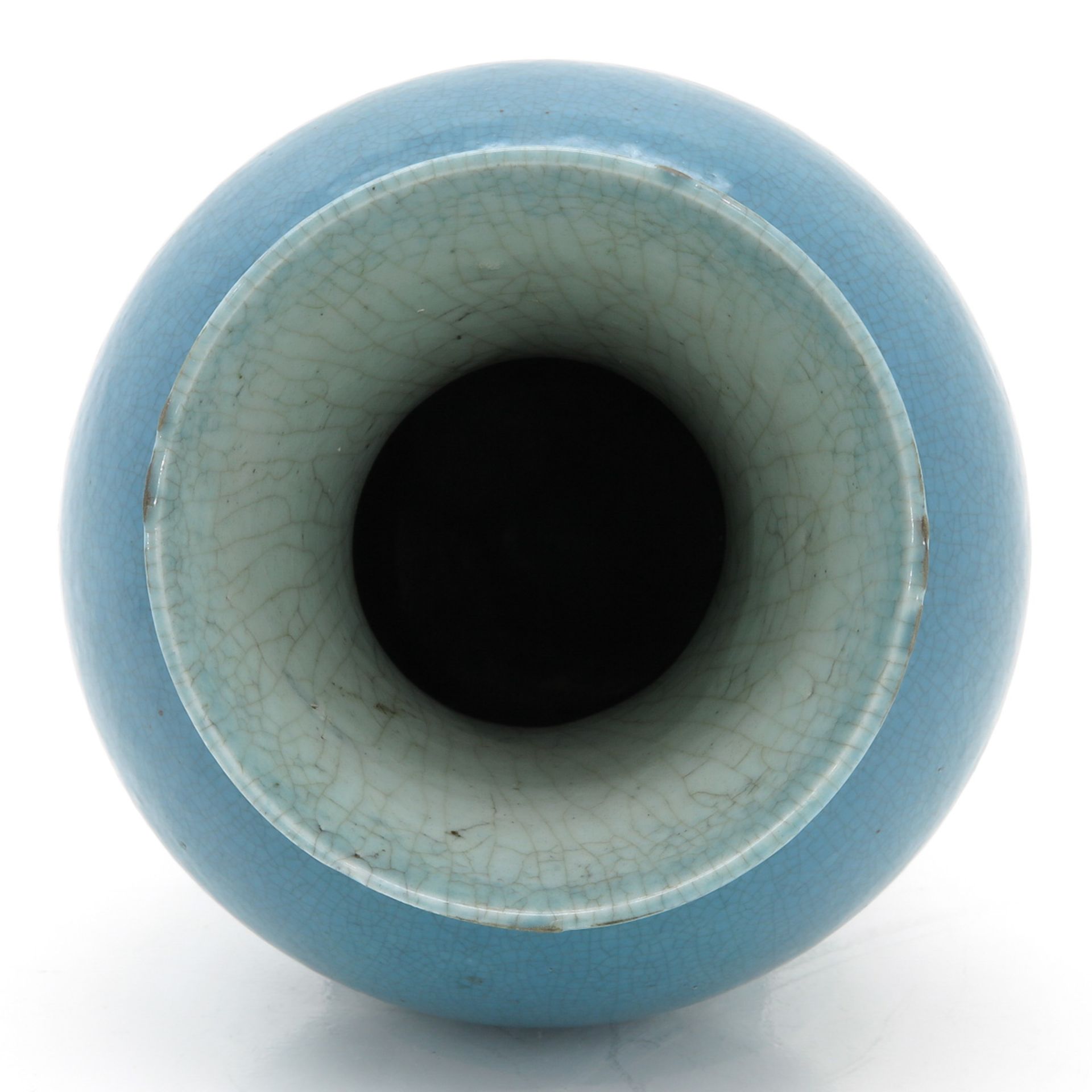 A Light Blue Crackleware Decor Vase - Bild 5 aus 6